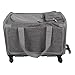 Dog Carrier with Wheels, Easy to Fold Easy Transportation Mesh Cage Rolling Cat Dog Carrier Solid Construction Adjustable Shoulder Strap for Pet Supply (Grey)