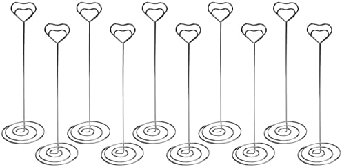 Rfvtgb 10pcs 8.6 Inch Tall Place Card Holders Heart Shape Table Number Holder Stands Picture Photo Note Memo Clip for Wedding,Table Number Card Holders
