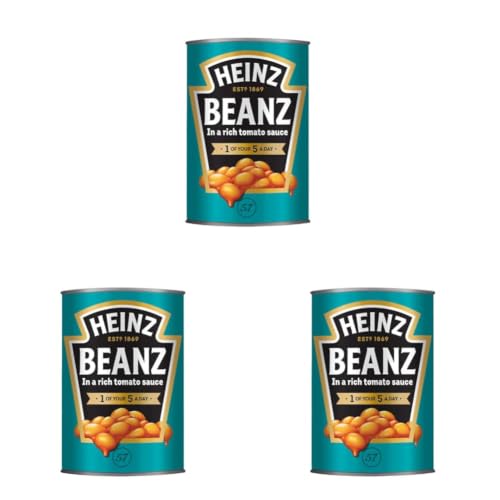 Image of Heinz Beanz In A Rich Tomato Sauce, Baked Beans, 14.64 oz / 415 g (Pack of 3)