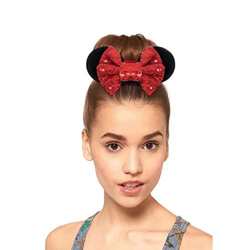 6 Pack Mouse Ears Scrunchies Velvet Sequin Bows Hair Scrunchies Hair Ties Elastic Rubber Bands Ponytail Holders For Women Girls Adult Kids Christmas Party Decoration #TOP1