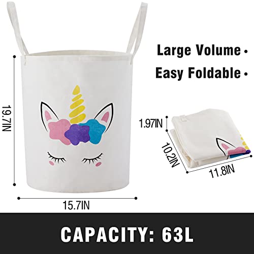 Large Storage Basket For Girls And Boys, Collapsible Laundry Hamper With Long Handles, Toy Bins For Nursery, Kids Room Décor #TOP1