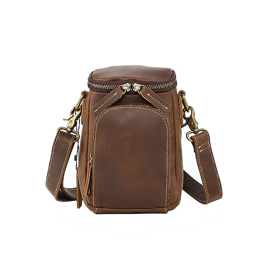 Sac à bandoulière rétro pour vos déplacements : le cuir véritable style besace marron