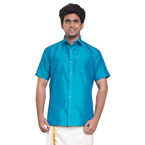 Image of THANGAMAGAN MENS SHIRT D S BLUE SIZE 42