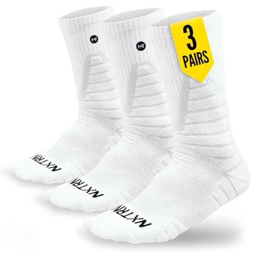 NXTRND 3 Pairs Compression Sports Crew Socks for Men,