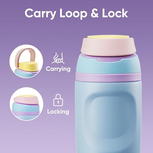 Image of Fijinhom 24 oz Insulated Water Bottle,Stainless Steel Sports Water Bottle with Straw, Double Wall Vacuum Leak Proof, Cold for 24 Hours, BPA Free for Travel, Sport, Outdoor, Light Blue