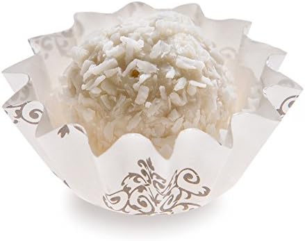 Panificio Premium 0.4-oz Baking Cups: Small-Flared Paper Baking Cups Perfect for Muffins, Cupcakes or Mini Snacks - Vintage Floral Design - Disposable and Recyclable - 200-CT