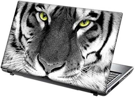 TaylorHe 15.6 inch 15 inch Laptop Skin Vinyl Decal with Colorful Patterns and Leather Effect Laminate MADE IN BRITAIN Tiger Face