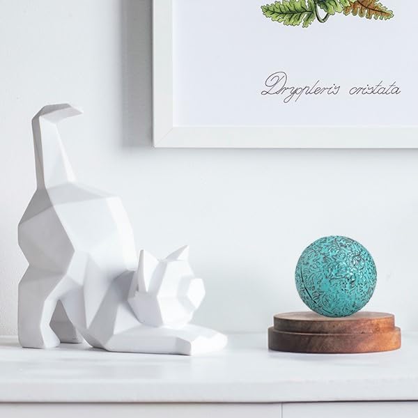 Miniatura 7 de Everydecor Esfera decorativa de metal para decoración del hogar, azul envejecido, pintada a mano, bolas decorativas modernas para sala de estar,