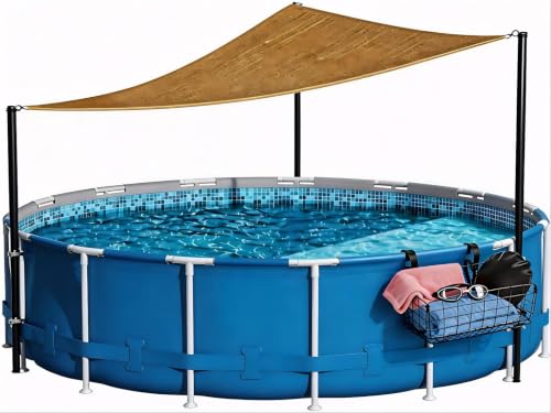 Toldo para piscina con canasta metálica y protección UV miniatura 1