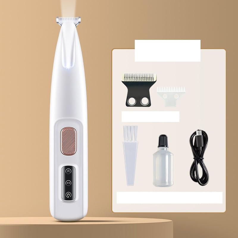 HIFILTURE Upgraded Dog Cat Paw Trimmer with LED Light, 18 mm Widen Blade (White)