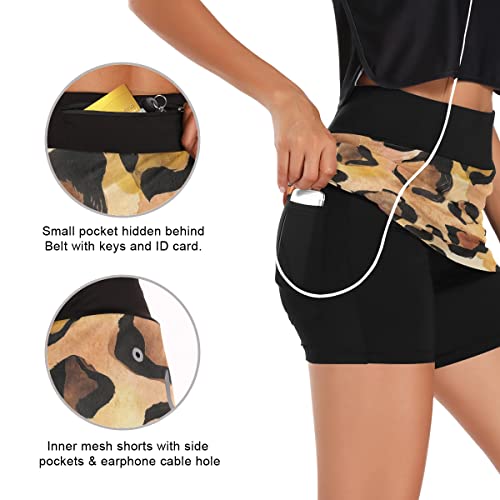 ODAWA Saia esportiva feminina com textura animal leve saia de golfe tênis shorts esportivos P-GGG, T
