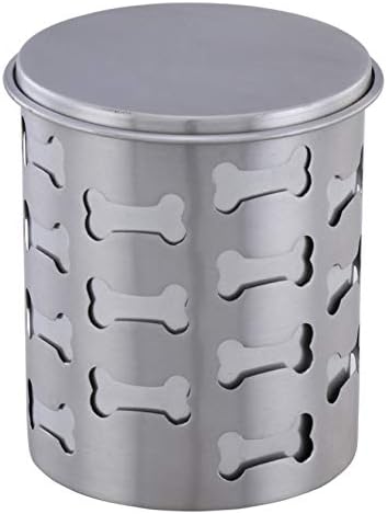Pet Canisters Fresh Dry Dog & Cat Food Storage Container stainless steel For Pet Food, and Bird Seed shine 2QT