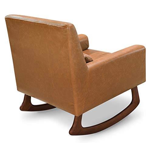 Nursery Works Sleepytime Rocker In Tan Pu Vegan Leather With Walnut Legs, Greenguard Gold And Certipur-Us Certified #TOP7