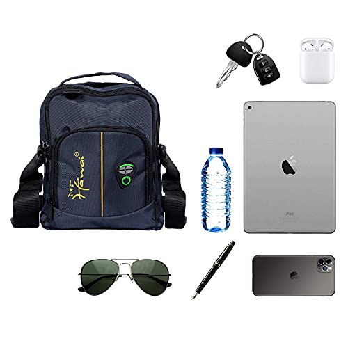 Image of Hawai PVC Coated Water Resistant Polyester Nylon Casual Sling Messenger Side Bag for Office College Outdoor Travel Daytrip-PUBWC1 for Men Women
