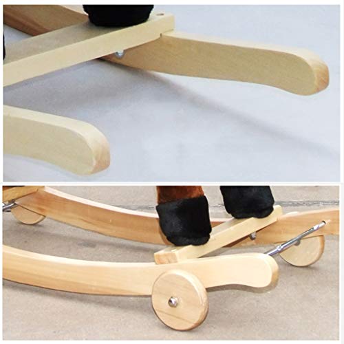 Schaukelpferd QIQIDEDIAN Schaukelstuhl aus Massivholz mit doppeltem Verwendungszweck Schaukel wiegen Baby Geschenk Baby… – Bild 6