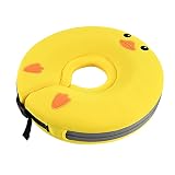 Baby Bath Neck Ring Float,Cute Flower Shaped Pool Swim Ring for First Swimming&Adjustable Shoulder Straps Soft Fabric (Yellow B)
