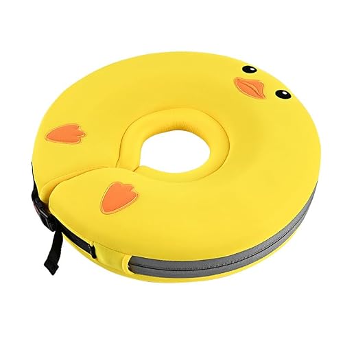 Lightweight Non-Inflatable Baby Pool Float, Safe Leak-Proof Infant Outdoor Swimming Ring, Adjustable Baby Swimming Floatie Bathtub Swim Training (Yellow)