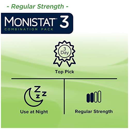 Monistat 3-Day Yeast Infection Treatment Suppositories + Itch Relief Cream, 7 Piece Set #TOP4