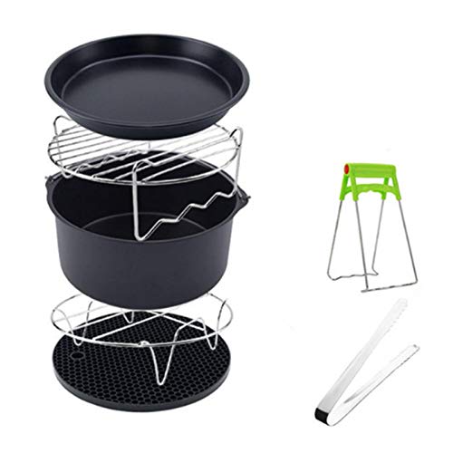 WSYW Accesorios para freidora de cocina de 20,3 cm, accesorios para freidora de aire con bandeja para hornear pizza y bandeja para magdalenas, apto para freidora de aire de 3,5 QT-5,8 QT, 7 unidades Cover