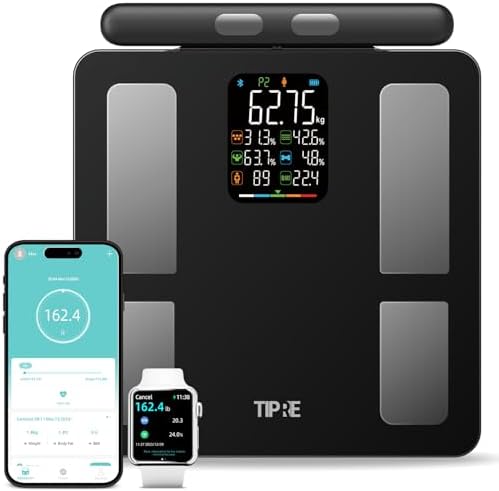 Smart Scale for Body Weight 8-Electrode Digital Weight Scale for Body Fat Bathroom Scale with BMI Full Body Composition Analysis with Bluetooth Health Monitor for Weight Loss, 400lb