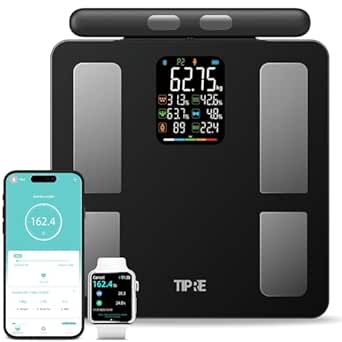 Smart Scale for Body Weight 8-Electrode Digital Weight Scale for Body Fat Bathroom Scale with BMI Full Body Composition Analysis with Bluetooth Health Monitor for Weight Loss, 400lb