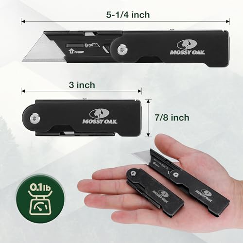 image for MOSSY OAK 2-pack Folding Pocket Utility Knife Set, Quick Change Box Cu