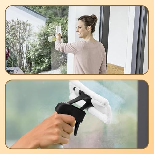 Frogetu 3 Stück Ersatzmikrofaser Wischbezug Kompatibel für Karcher WV1 WV2 WV5,für Kärcher Fensterreiniger Ersatzteile,Fenstersauger Sprühflasche Zubehör,Entfernt Effektiv Schmutz