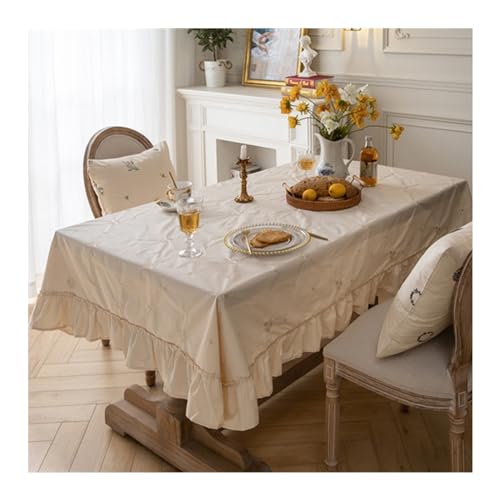 Nappe rectangulaire coton crème 100x150 lavable anti-tache - 2