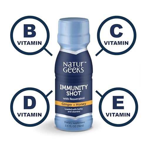 Immunity Support Shots with Organic Ginger + Honey | Vitamins C, D, B6, B12 and Zinc | Liquid Immune Defense Infused with Natural Resveratrol and Spermidine | 6 Pack (2.5 Fl oz) - Image 3