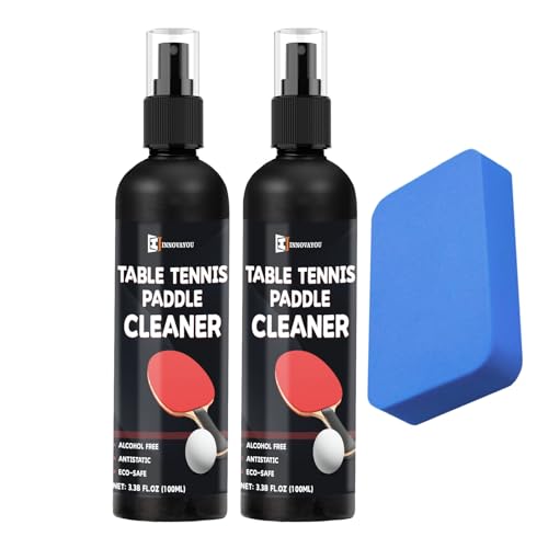 INNOVAYOU 200ml Tischtennis Reinigungsset Beseitigen Sie Schmutz & Staub TischtennisschläGer Reinigungsset Hilft den Schlägergummi Klebrig zu Halten und Verlängert so Seine Lebensdauer