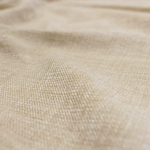 Encasa Homes Chenille Cushion Covers 2 pcs Set - Natural - 60 x 60 cm Textured Solid Colour, Soft & Smooth, Square Accent Decorative Cushion for Couch, Sofa, Chair, Bed & Floor