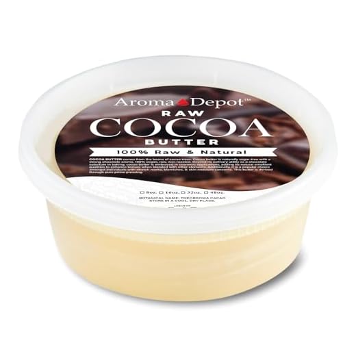 Aroma Depot 8 oz Raw Cocoa Butter Unrefined 100% Natural Pure Great for Skin, Body, Hair Care. DYI Body Butter, Lotions, Creams Reduces Fine Lines, Wrinkles, used for eczema psoriasis