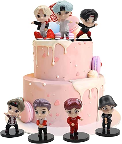 Image of Awestuffs Action Figure Limited Edition for Car Dashboard, Decoration, Cake, Office Desk & Study Table (BTS Bangtan Boys (Set of 7)),