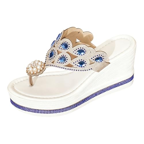 Sandales compensées avec strass femme chaussure plateforme confortable