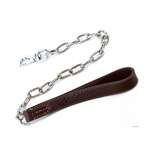 Strimm Robuste Leder Kettenleine Hundeleine mit Edelstahl Kette für Mittel/Große Hunde Cover