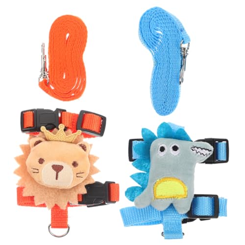 HANABASS 2Sets Rabbit Harness and Leash for Small Pets Convenient Traction Rope for Bunnies Lightweight and Comfortable for Walks and