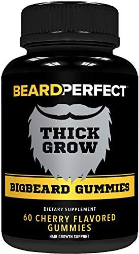 Gomitas gruesas Bigbeard obtén una fórmula de crecimiento de barba más fuerte, más larga y gruesa para hombres con biotina, B12 y más de 10