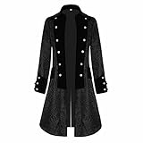 [Herren Halloween Dress Up Essentials]: Eine perfekte schwarze Gothic-Windjacke, geeignet für Renaissance-Themen und Rockpartys, Halloween-Dressing, Cosplay, Steampunk-Maskerade, Sie werden sich von der Masse abheben. Die beste Kleidung im viktorianischen Stil für Erwachsene/Männer/Männer/Teenager.