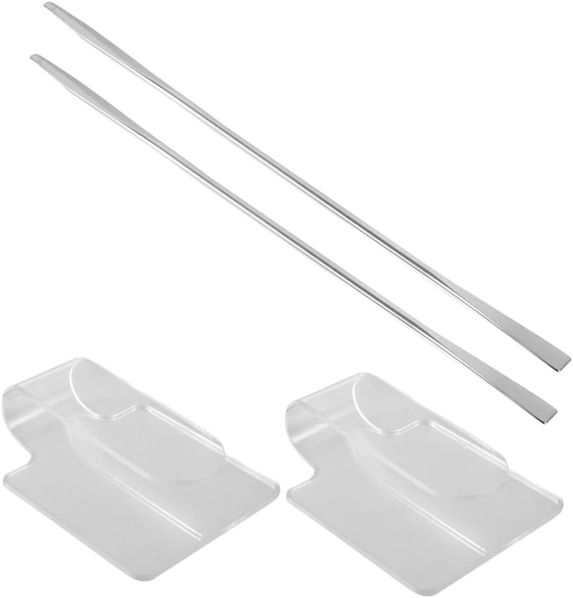 2pcs Handheld Mixing Palette with Spatulas for Makeup Nail Art and Painting Transparent Mixing Tray for Blending Foundations Creams and Colors