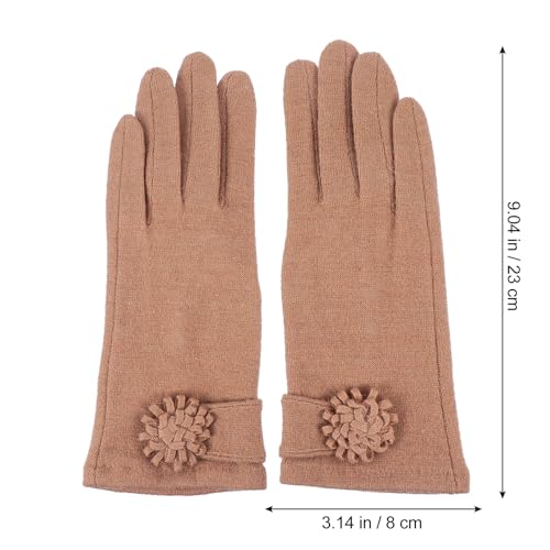 Guantes térmicos de mujer marrón medio para pantalla táctil 2
