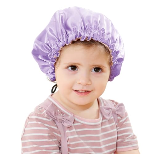 Image of Extra Large Adjustable Double Layer Satin Hair Bonnets with Drawstring for Women Night Sleeping Long Silky Satin