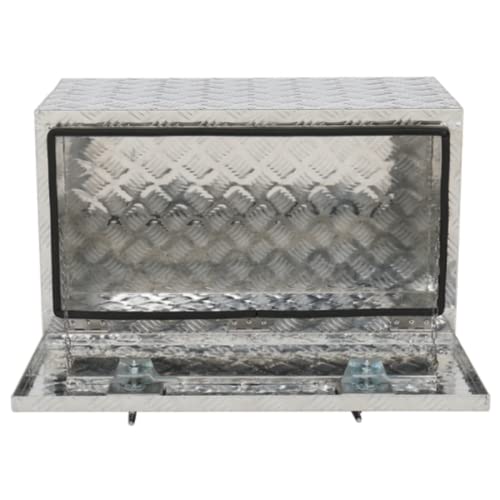 30" Aluminum Diamond Plate Tool Box Pickup Truck Cabin Rv Trailer Undercarriage Tool Box Storage Lock W/Key (30 X 18 X 17)" / (76 X 45 X 43) Cm (L X W X H)-Silver #TOP2