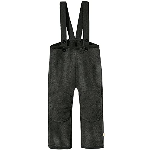 Kids Wool Pants with Suspenders: Organic Merino Wool High Waist Trousers for Boys and Girls, 1-8 Years