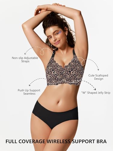 Jelly Bras for Women No Underwire Scalloped Push Up Wireless Bralettes Seamless Soft Comfort Everyday Tshirt Bra — view 5