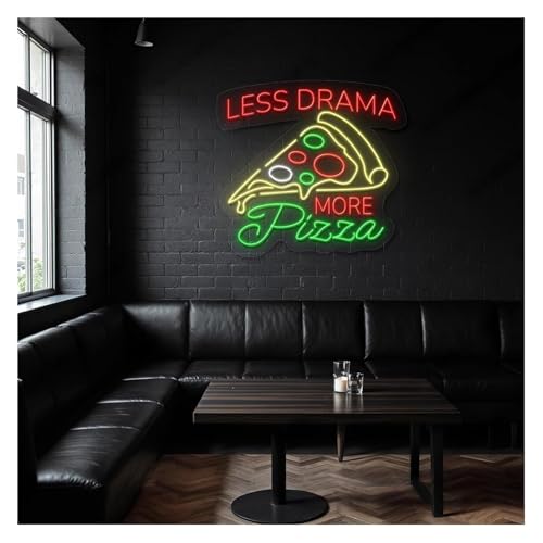 Néon décoratif pizza 59 cm pour illuminer vos soirées conviviales en cuisine