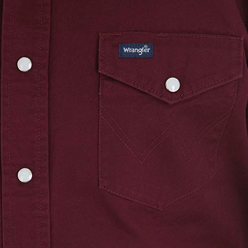 Wrangler Mens Cowboy Cut Western Two Pocket Long Sleeve Snap Work Shirt - Firm Finish - B