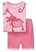 Babypajama Little Girls' Monkey Short Pajama Set 2 Piece T-Shirt & Pants
