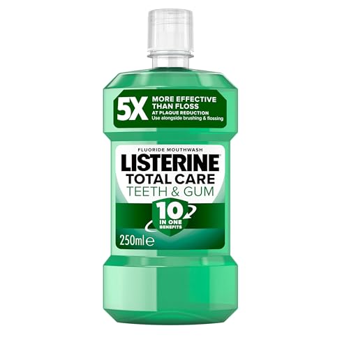 Listerine Total Care Teeth and Gum Mouthwash (250ml), 10-in-1 Benefit for Total Oral Care, Mouthwash to Maintain a Clean and Healthy Mouth