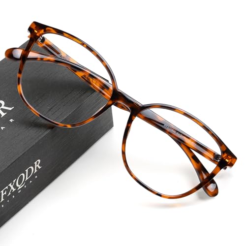 JFXQDR Blaulichtfilter Brille Damen TR90 Rahmen Gaming Brille gegen Augenermüdung mit UV-Schutz RF6208 (Coco Tortoise)
