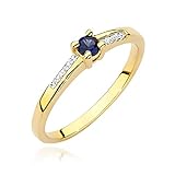Saphir: 0,15ct Diamanten: 0,04ct Farbe: H Klarheit: Si